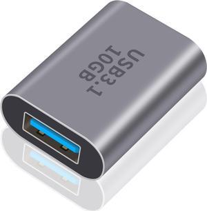 USB C to USB 3.1 Adapter 10Gbps USB C Female to USB A Female Adapter Double-Side Transmission USB 3.1 to USB C Adapter Extender Compatible with iPhone MacBook Pro Samsung Galaxy 1Pack