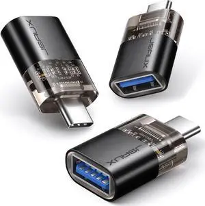 USB C to USB Adapter [3 Pack] Type C Male to Female 3.0 Compatible With MacBook Pro/Air iPhone 15  Galaxy S24/S23/S22/S21 All USB C Devices-Black