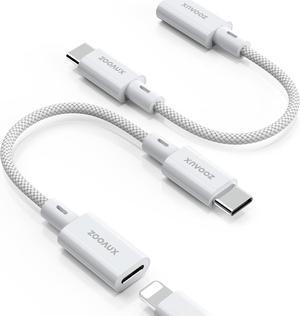 Lightning to USB C Adapter (2 Pack) Support QC Fast Charging & Data Transfer Converter Adapter Cable for iPhone 16 15 iPad 10 & Pro USB Type C Male to Lightning Female Not for Audio/OTG