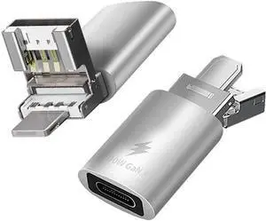 4 in 1 OTG Adapter USB to Type-C Adapter Lightning Female to Type C Male PD Fast Charging Adapter for iPhone15 Series USB C to Lightning Fast Charging Data Transfer ConverterCables and Adapters