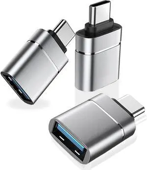 USB C to USB 3.0 Adapter Type C to USB 3.0 Adapter USB C to USB OTG Adapter Compatible with iPhone 15 Pro/Max iPad pro MacBook Pro Air Google Pixel  Galaxy S24/S23/S22/S21-3 Pack