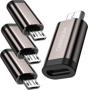 USB C to Micro USB Adapter(4 Pack) USB Type C Female to Micro USB Male Converter USB C to Micro Charge & Data Sync Compatible with Samsung Galaxy S7 Edge S6 and Micro USB Devices(Brown)