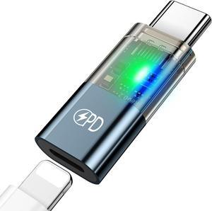 USB C to Lightning Adapter for iPhone 16 Pro Max Lightning Female to USB-C Male Adapter Type C to Lightning Connector for iPhone 16 15 Pro PD Fast Charging Data Transfer Not for Audio/OTG