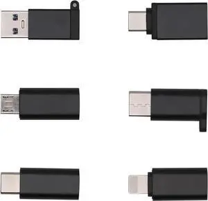 USB C Adapter Type C Adapter FUDIGO 6-Pack High-Speed USB Type C to USB 3.0 Adapter Converter for MacBook ChromeBook Pixel Nexus 5X Samsung Galaxy More(Black)
