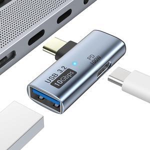 2 in 1 USB C to USB 3.2 Adapter with Type-C Charging Port USB C Male to USB Female Adapter OTG Converter for ROG Ally Steam Deck Quest 2 iPhone 15 Series iPad MacBook Type C Devices Gray