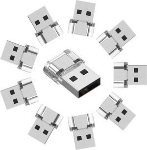 10 Pack USB to USB C Adapter USB C Female to A Male Charger Converter Compatible with Apple Watch iPhone 15 14 13 12 Pro Max Plus Note iPad 9 10 Air 5 Mini 6 Galaxy Pixel and etc.(Clear)