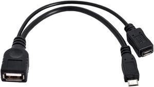 USB 2.0 to Micro USB OTG Cable with Micro USB Power Supply Port