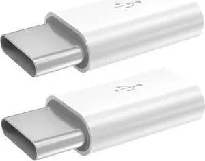 Micro USB to USB C Adapter 2 Pack Micro-USB Female to USB-C Male OTG Adapter Compatible with Samsung Galaxy LG Huawei Type-C Phones Tablets and More