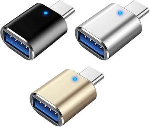 USB C to USB Adapter [3-Pack] USB C Male to USB Female Adapter Compatible with iPhone 15 Samsung S23 Ultra MacBook Pro 2023/ Air 2022 iPad Pro/Mini Thunderbolt 4/3