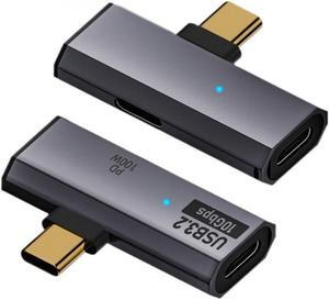 2 in 1 USB C to USB 3.2 Adapter with 100W Charging Port USB C 1 Male to 2 Female Fast Charging Data Transfer OTG Converter Adapter