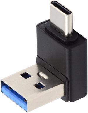 USB3.0 Type A Male to USB 3.1 Type C Male Data 10Gbps Charge Adapter Up Angled 90 Degree for Phone Laptop