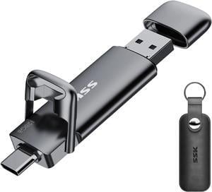 128GB Dual USB C Flash Drive 2-in-1 Type C+ USB A 3.2 Gen2 Solid State Thumb Drive Speed Up to 550MB/s Memory Stick Data Storage for iPhone 15 Thunderbolt 3 Android Phone Tablet Laptop