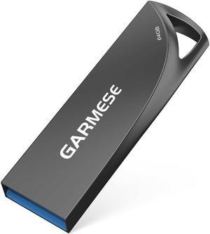 64GB USB 3.0 Flash Drive Waterproof Metal USB Memory Stick Slim Thumb Drive Portable Pen Drive with Keychain Hole Stylish Jump Drive for PC Computer Car - Gray