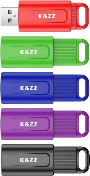 USB Flash Drives 64GB 5 Pack 64GB Retractable Thumb Drives USB 3.0 Stick for Laptop Tablet Smart TV (Mixed Colors 5pcs)