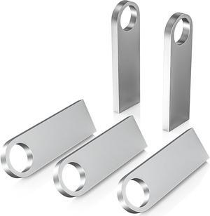 64GB USB Flash Drive 5 Pack Metal Flash Drive USB 2.0 Thumb Drives with Keychains USB Stick 64GB USB Drive Pendrive