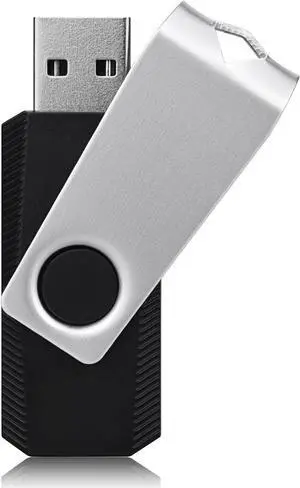 128GB USB 2.0 Flash Drive Memory Stick Thumb Drive Swivel USB Jump Drive with LED Indicator (Black)