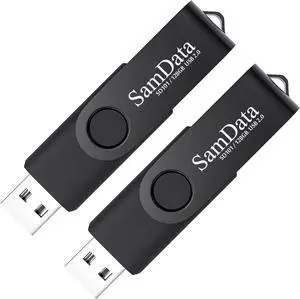 128GB USB Flash Drives 2 Pack 128GB Thumb Drives Memory Stick Jump Drive with LED Light for Storage and Backup (2 Pack Black)