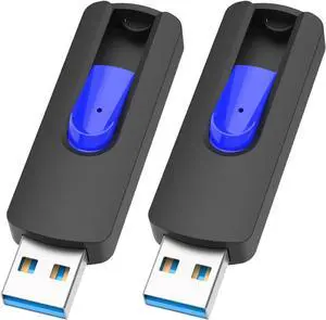 USB Flash Drives 128GB 2 Pack 3.0 Flash Drive High Speed Thumb Drive Retractable Slide Memory Sticks for Computers Zip Drive USB Backup Jump Drive with Lanyard Hole
