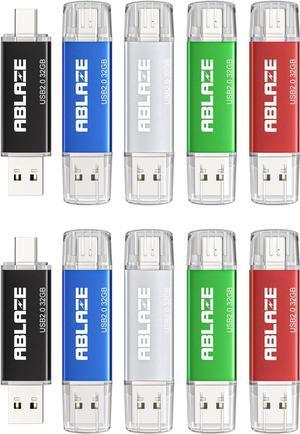 32GB Type C Flash Drive 10 Pack Dual USB 2.0+USB C Memory Stick 32GB Thumb Drive Compatible with iPhone 15 Android Smartphone Computers Tablets Mac iPad PC (32GB 10PCS)