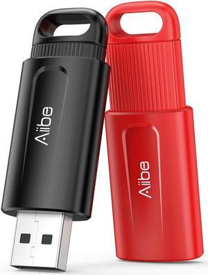 128GB USB Flash Drive 2 Pack 128GB Flash Drives Thumb Drive USB 2.0 Memory Stick Zip Drive Jump Drive 128GB USB Drive with Keychain (128GB Black and Red)