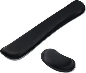 Keyboard Wrist Rest Ergonomic Wrist Rest Superfine Fabric and Gel Memory Foam Wrist Pad for Computer Keyboard for Easy Typing & Pain Relief Suitable for Office Family Outdoor Black