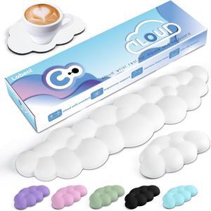 Cloud Wrist Rest for Computer Keyboard Arm Wrist Rest with Non-Slip Base Extended Wrist Rest Ergonomic Memory Foam for Keyboard and Mouse Typing Pain Relief Office Gaming Computer