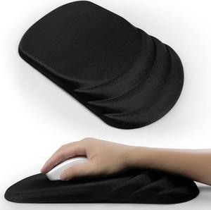 Ergonomic Mouse Pad Wrist SupportWrist Rest Mouse pad for Carpal Tunnel Pain Relief with Memory Foam&Non-Slip PU Base Mouse Pads for Wireless Mouse & Desk (12x8 inch Black)