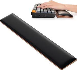 Wrist Rest for Computer Keyboard Ergonomic Memory Foam Wrist Pad with Anti-Slip Rubber Base Wooden Keyboard Wrist Support for Typing Pain Relief