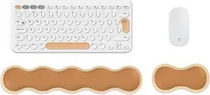 Keyboard Wrist Rest 2in1 Wooden Ergonomic Gel Wrist Rest for Computer Keyboard and MouseAnti-Slip Base Easy Typing Pain Relief Mouse and Keyboard Pad for Work (Brown)