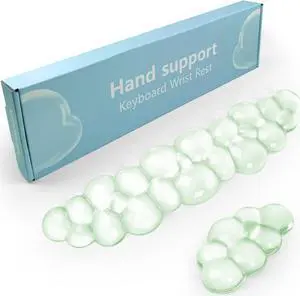 Gel Cloud Keyboard and Mouse Wrist Rest Cute Wrist Support and Arm Support Keyboard Rest for Keyboard and Mouse Typing Pain ReliefSuitable for Office/Computer/Laptop/Gaming Green