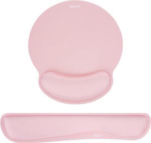 Ergonomic Keyboard Wrist Rest and Mouse Pad with Wrist Support Memory Foam Mouse Cushion Anti-Slip Computer Wrist Rest Pad for Comfortable Typing Wrist Pain Relief Keyboard Wrist Rest (Pink)