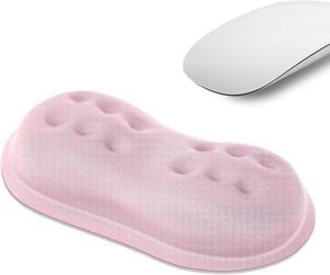 Ergonomic Wrist Rest for Mouse Soft Mouse Wrist Support Memory Foam Mouse Wrist Pad Non-Slip Base (Pale Pink)