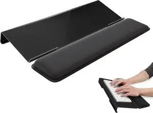 Computer Keyboard Stand Keyboard Riser for Easy Typing Ergonomic Keyboard Wrist Rest with Anti-Slip Base Comfortable Keyboard Holder with Wrist Pad for Office Desk Home School (Black)