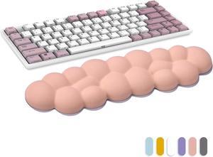 Cloud Wrist Rest for Computer Keyboard PU Leather Cloud Palm Rest Keyboard Cute Wrist Pad for Keyboard Wrist Support for Keyboard Desk Accessories Keyboard Arm Rests for Wrists (Pink)