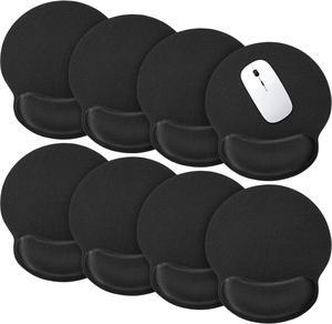 8 Pack Ergonomic Mouse Pad with Wrist Rest Support Gel Memory Foam Mouse Pad Comfortable Computer Mouse Pad for Laptop Pain Relief Mousepad for Laptop Computer Gaming (Solid Black Style)