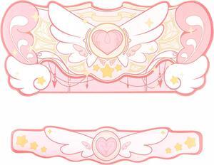 Kawaii Mouse Pad Wrist Rest Support Set - Non-Slip Rubber Base Desk Mat and Memory Foam Wrist Rest for Keyboard and Mouse Perfect for Gaming or Home Office Work - Star Wings Series