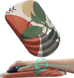 Ergonomic Mouse Pad with a Massage-Designed for Wrist Support Pain-Relieving Features a Wrist Rest with Memory Foam and a Non-Slip PU Base Mouse Pads for Gaming and Office (Modern Abstract)