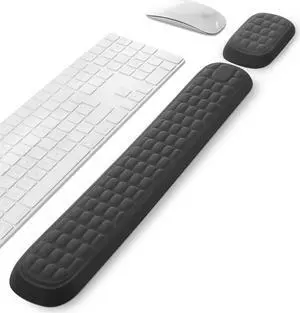 VAYDEER Wrist Rest Set Keyboard and Mouse Wrist Rest Ergonomic Gel Pad for Desk Memory Foam Support for Office Gaming Computer Laptop Mac - Black