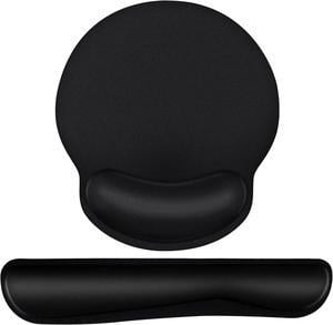 Mouse Pad and Keyboard Wrist Rest - Wrist Rest for Computer Keyboard Ergonomic Mouse Pad & Keyboard Pad Memory Foam Wrist Support for Comfy Typing (Mouse pad Set Classic Black)