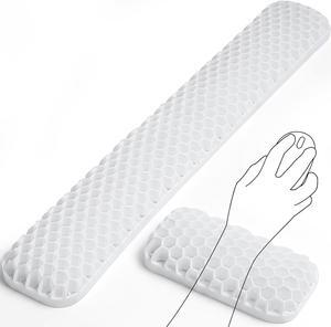 Gel Computer Keyboard Wrist Rest Set Ergonomic Keyboard and Mouse Pad 2Pcs Upgrade Cooling Soft Breathable Wrist Support for Computer Office Studying Gaming 2-in-1