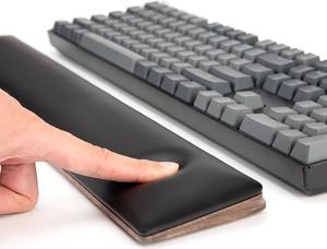 Wrist Rest for Computer Keyboard Ergonomic Wrist Support with Memory Foam Walnut Wooden Wrist Pad with Anti-Slip Rubber Base for Typing Pain Relief Comfort for Office Gaming
