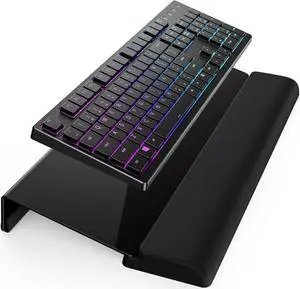 Wrist Rest for Computer Keyboard Keyboard Riser for Easy Typing Keyboard Stand for Desktop with Silicone Wrist Pad 3-Level Height Adjustment Keyboard Pad for Keyboard for Office Home-Black
