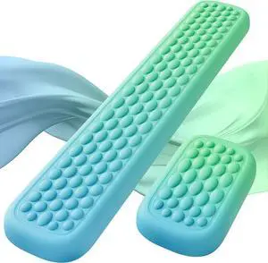 Keyboard Wrist Rest Wrist Rest for Computer Keyboard - Silky Memory Foam Wrist Rest for Keyboard and Mouse Wrist Pad for Keyboard Typing Pain Relief Wrist Support for Keyboard Green Blue