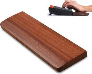 Keyboard Wooden Wrist Rest Black Walnut Solid Wood Non-Slip Ergonomic Palm Rest for Compact 60% Keyboard Durable and Easy to Clean
