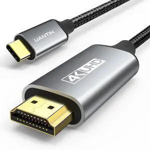 USB C to HDMI Cable 6Ft | 4K High-Speed USB 3.1 Type-C to HDMI Cord [Thunderbolt 3/4/5 Compatible] with MacBook Galaxy S9 to S24 iPhone 15/16 iPad Pro iMac Surface