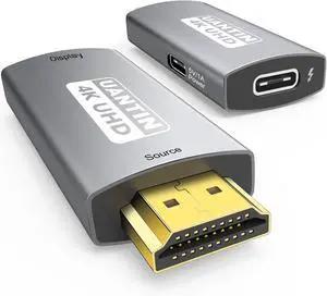 HDMI to USB C Adapter 4K@60Hz Uni-Directional HDMI (Laptop/PS5) to Type-C (Portable Monitor/AR/XR) Adapter Male to Female - Connection with USB4/TB 3-5 Cable (Not Charging The Device)