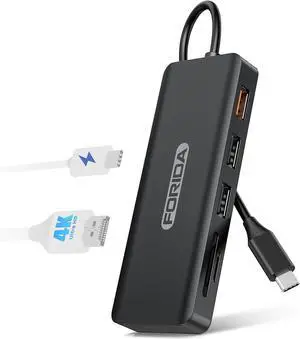 USB C Hub 7 Ports USB C MultiPort Adapter for MacBook Pro/Air Type C to HDMI Dongle with 4K HDMI 1 USB 3.2 Up to 10Gbps 2 USB 2.0 100W PD SD/TF for iPhone 15/16 and Other Type C Devices