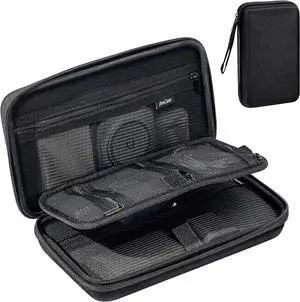 Large Hard Travel Electronic Organizer Case for MacBook Power Adapter Chargers Cables Tech Organizer Hard Drive USB Flash Disk SD Card Portable Electronics Accessories Bag -Black