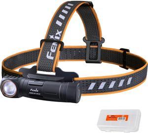 HM61R v2.0 Rechargeable Headlamp 1600 Lumen L-Shape 90 Degree Right Angle Flashlight with Dual White and Red LEDs and LumenTac Organizer