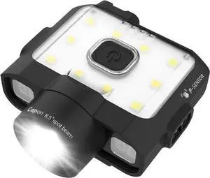 Capon 120D (Black) - Rechargeable Cap Light with Motion Sensor Multi-Purpose Clip-On Focus Mode for Enhanced Light Distance. 3 Lighting Modes 380 Lumens Dust and Waterproof.
